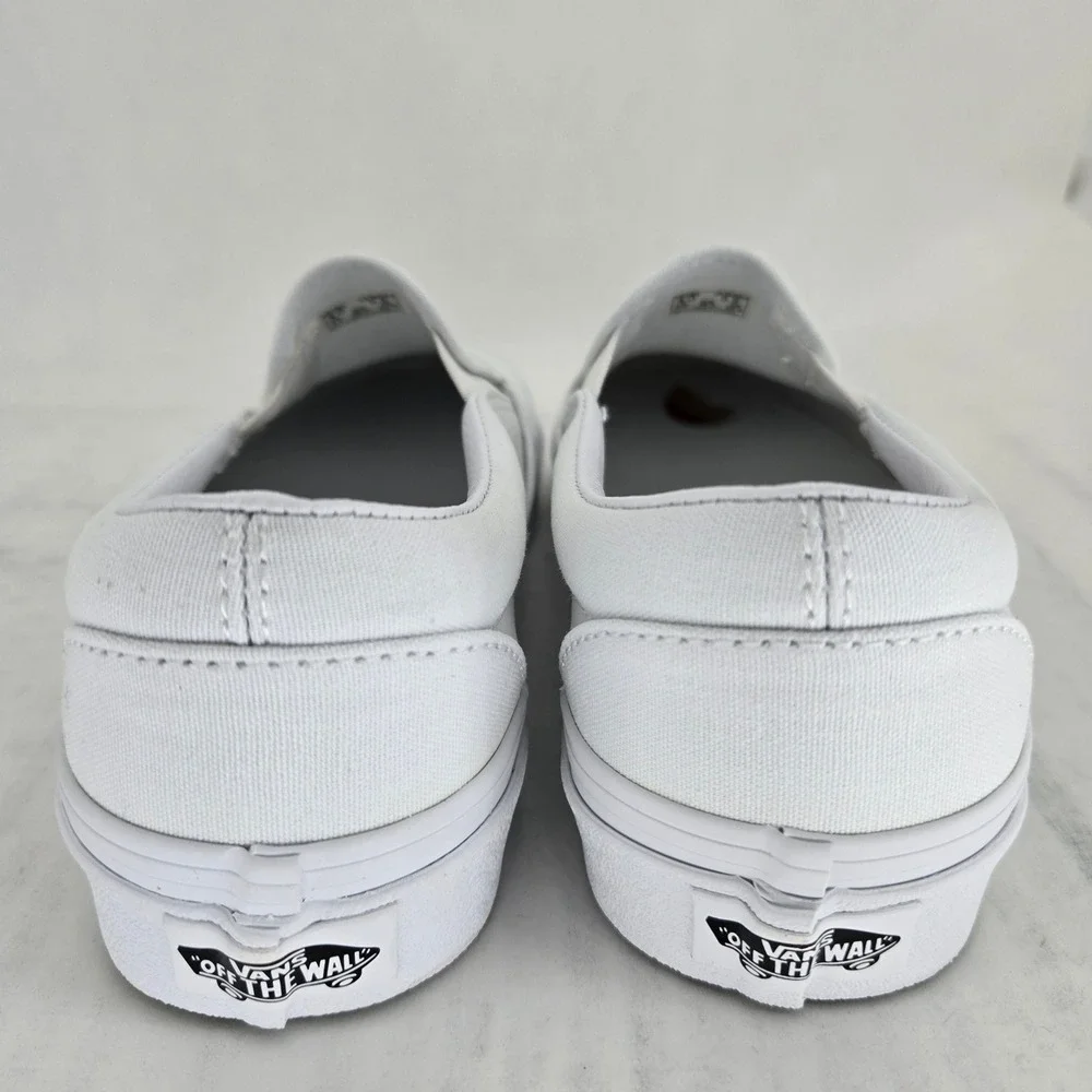 Vans Classic Slip-On True White Canvas Sneakers VN000EYEW00 Mens 4 Womens 5.5